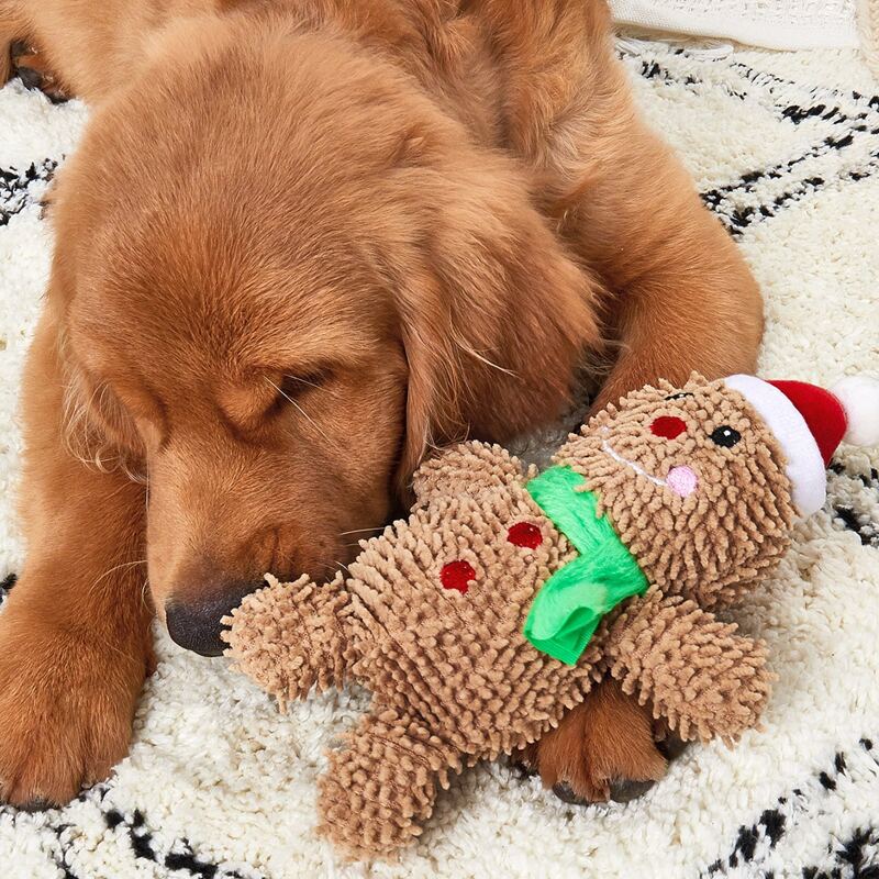 

Christmas Gingerbread Man Design Dog Sound Toy, Khaki
