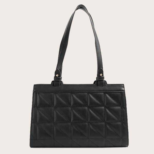 

Quilted Tote Bag, Black