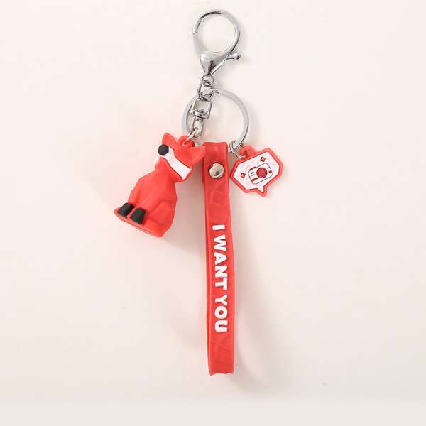 

Cartoon Design Bag Charm, Red