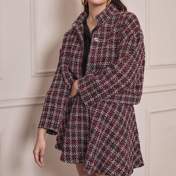 

Plus Tweed Jacket & Skirt Set, Multicolor