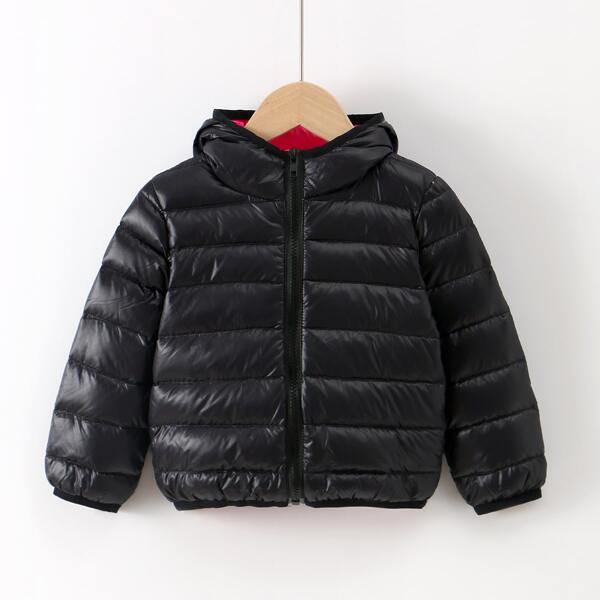 

Toddler Girls Solid Zip Up Down Coat, Black