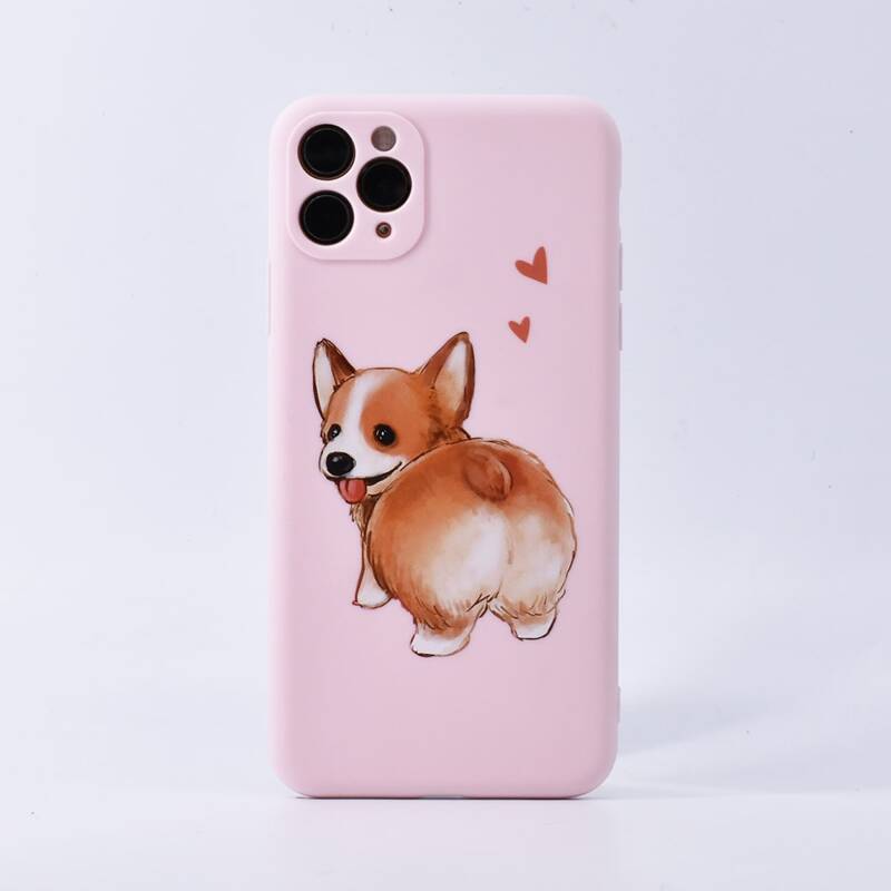 

Cartoon Dog iPhone Case, Pink