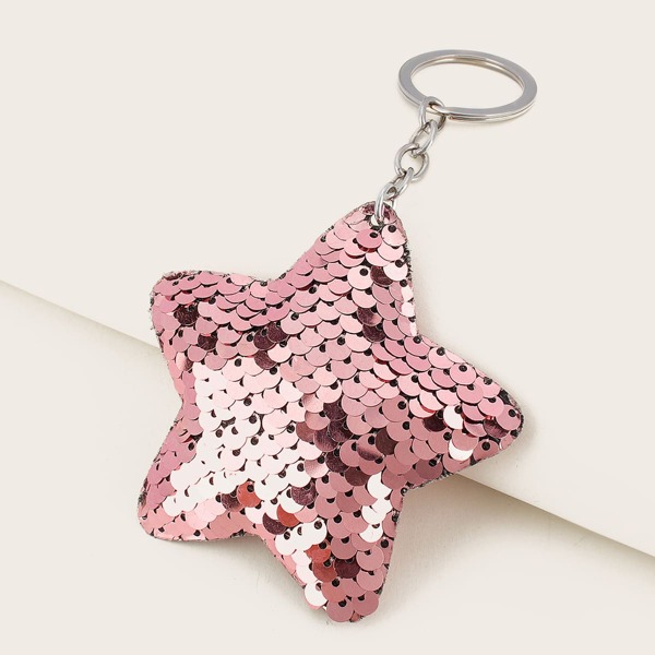 

Sequins Decor Star Bag Charm, Pink