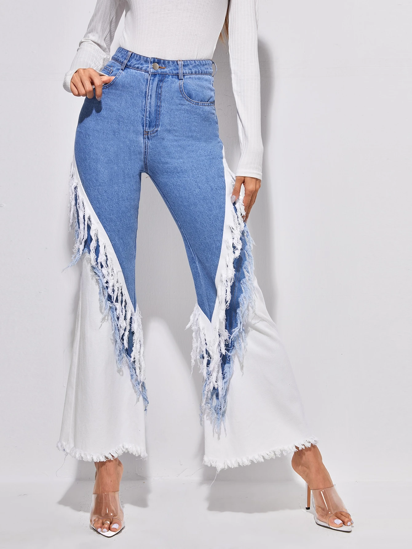 fringe trim jeans