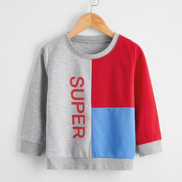 

Toddler Boys Colorblock Letter Graphic Sweatshirt, Multicolor