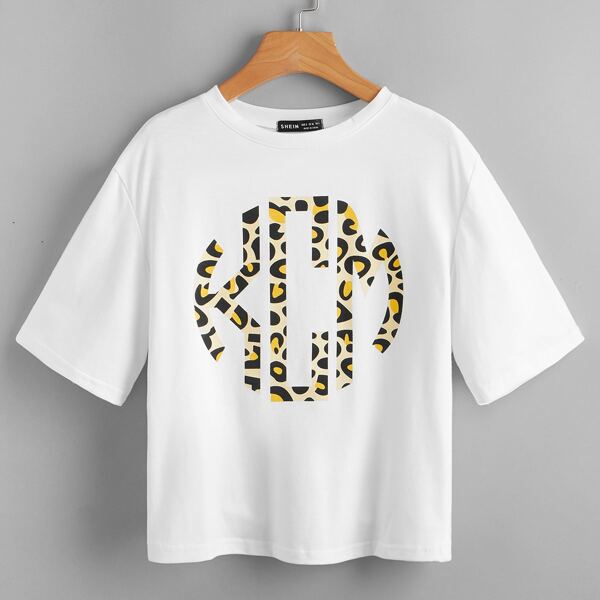 

Leopard Print Tee, White