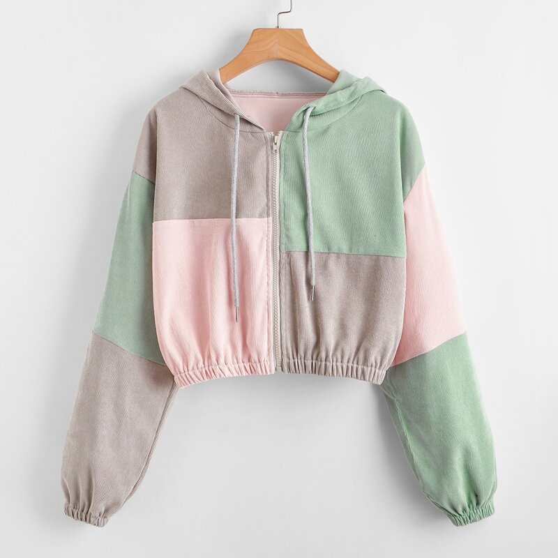 

Colorblock Hooded Zip Jacket, Multicolor