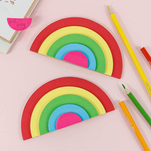 

1pack Rainbow Shaped Sticky Note, Multicolor
