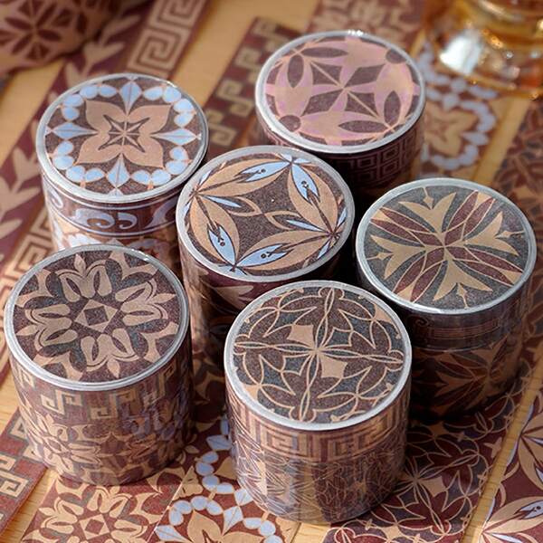 

2rolls Vintage Pattern Random Decorative Tape, Multicolor