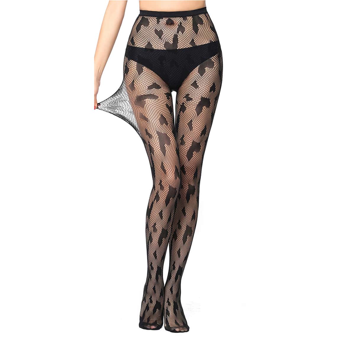 

Graphic Fishnet Tights, Black