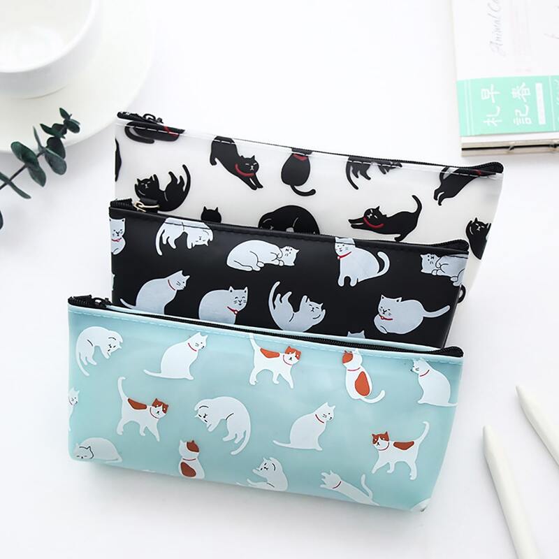 

1pc Cat Print Random Pencil Bag, Multicolor
