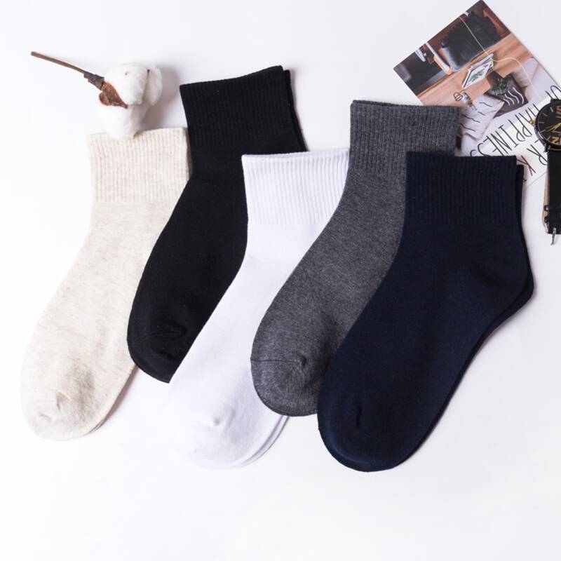

Guys 5pairs Solid Crew Socks, Multicolor