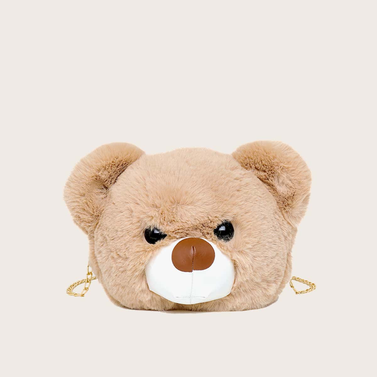 

Bear Fluffy Crossbody Bag, Khaki
