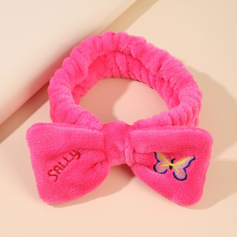 

1pc Fluffy Bow Headband, Pink