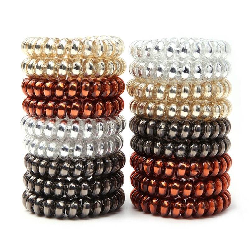 

4pcs Coil Hair Tie, Multicolor