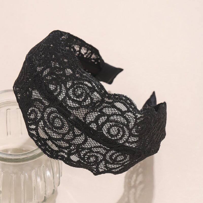 

Solid Lace Hair Hoop, Black
