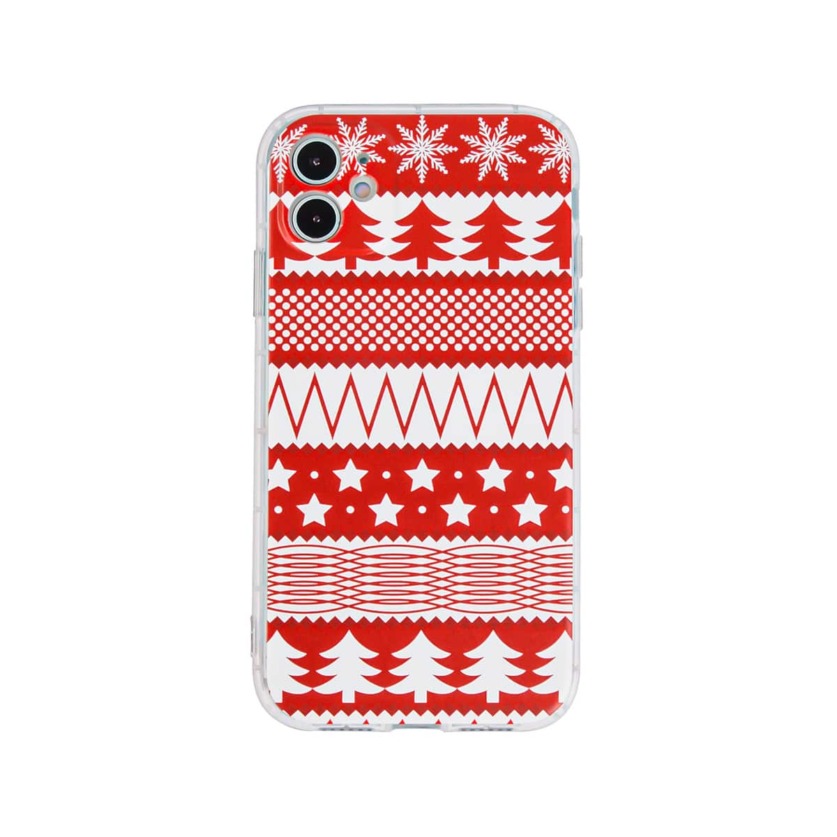 

Christmas Tree & Star iPhone Case, Red and white