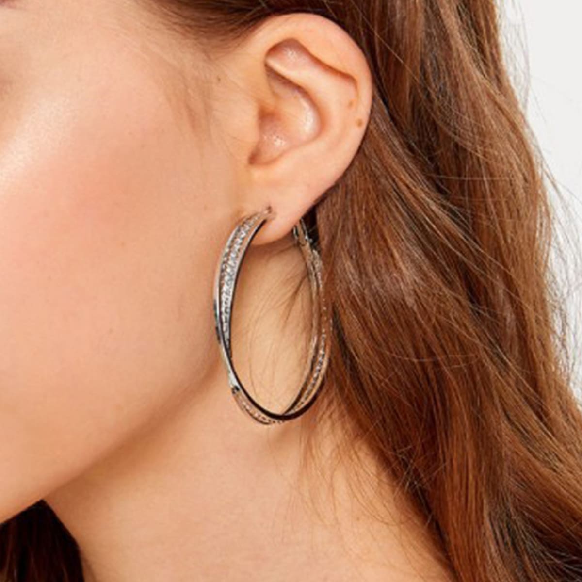 

Twist Hoop Earrings, Silver