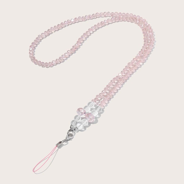 

Bead Decor Phone Lanyard, Pink