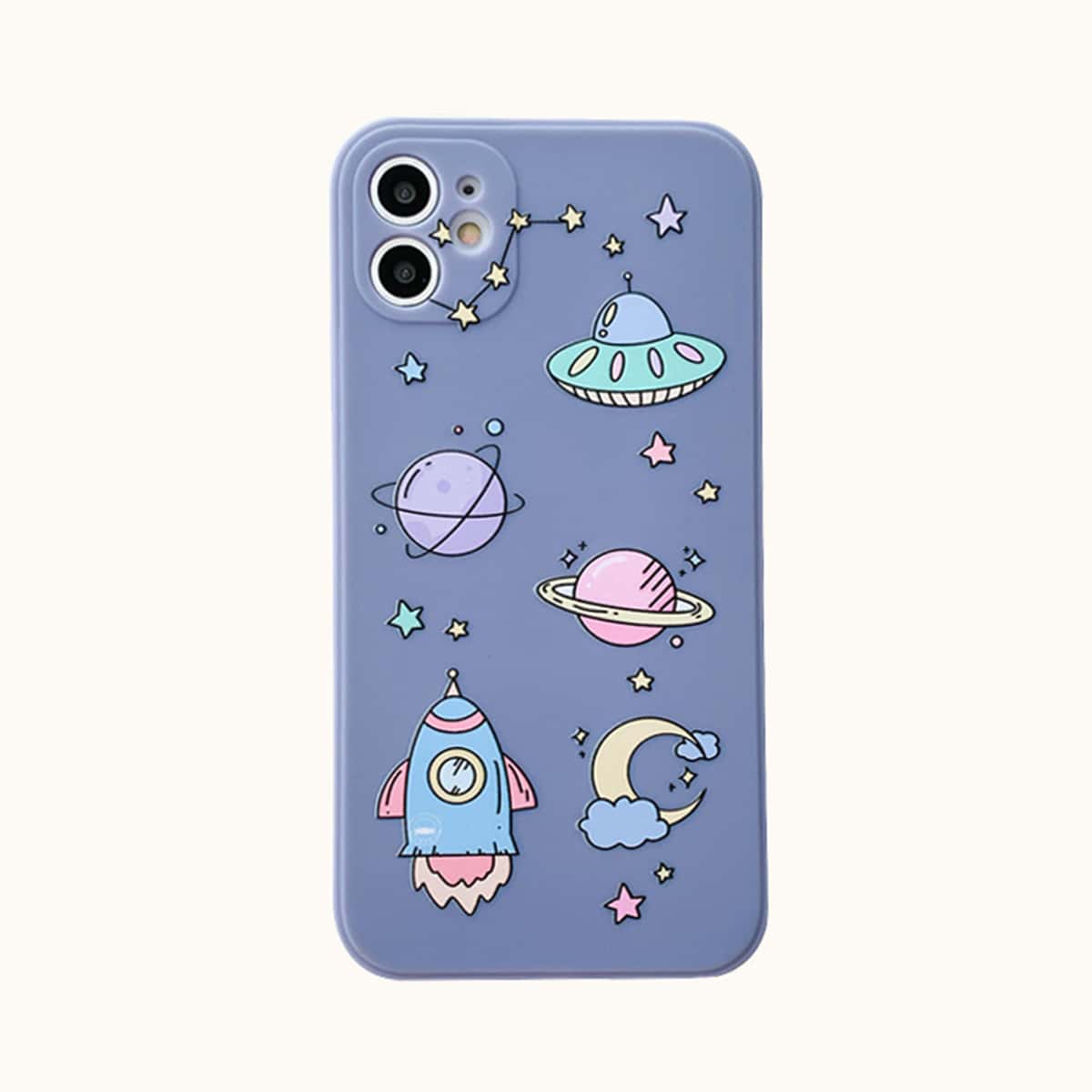 

Cartoon Galaxy iPhone Case, Dusty blue