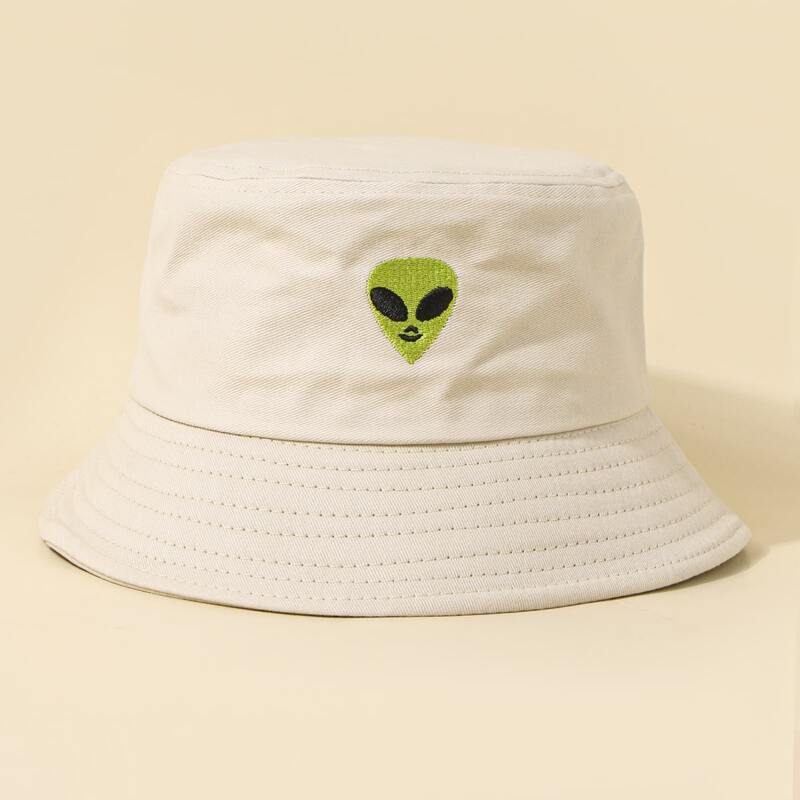 

Alien Embroidery Bucket Hat, Beige