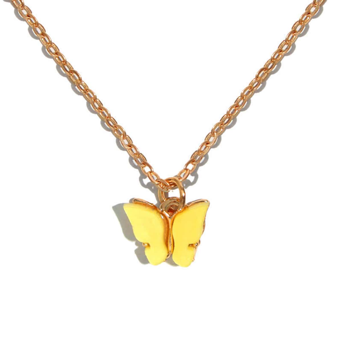 

Butterfly Chain Necklace, Yellow