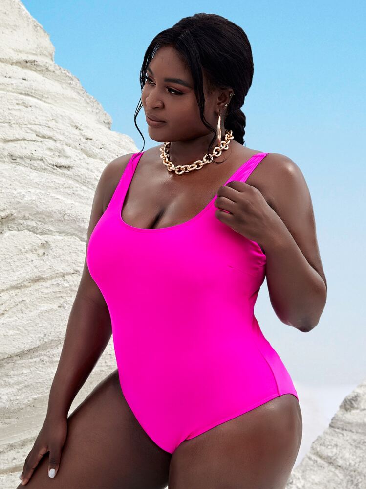 ⭐️美品⭐️　seea ピンク ワンピース水着 サイズXS SHEIN Swim Curve プラス ネオンピンク ワンピース水着 | SHEIN JAPAN