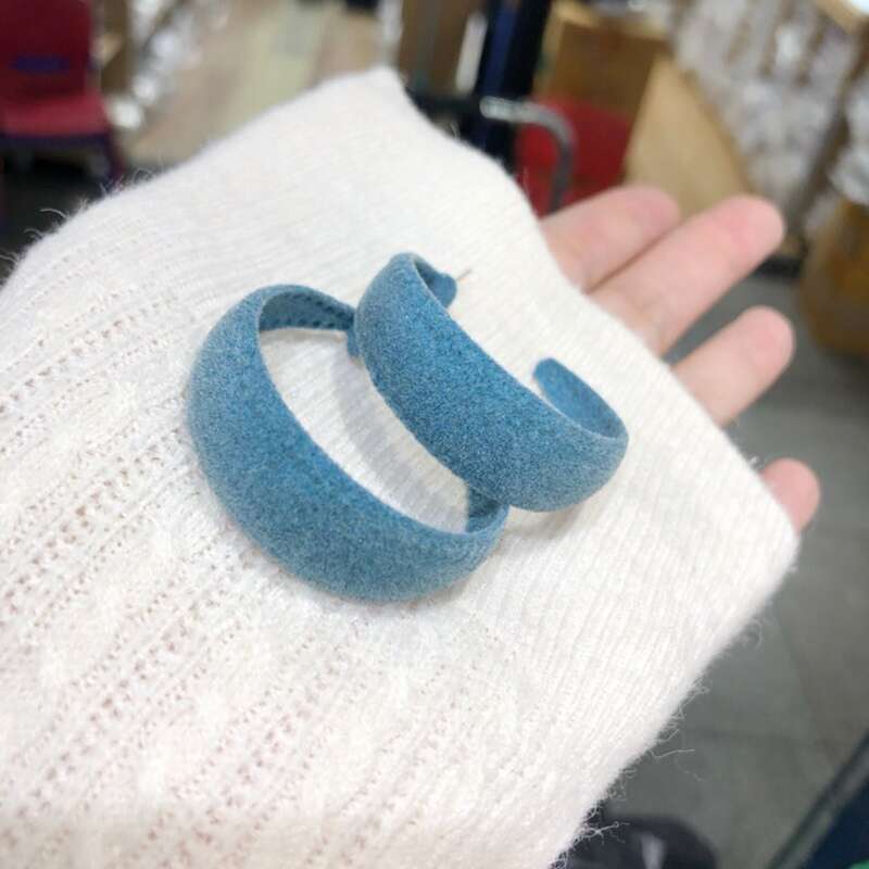 

Simple Cuff Hoop Earrings, Blue