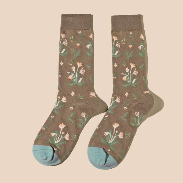 

Floral Pattern Socks, Multicolor