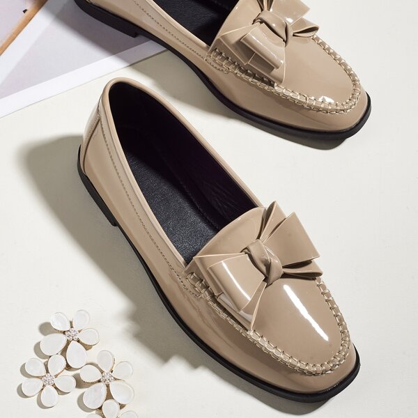 

Bow Decor Loafers, Khaki
