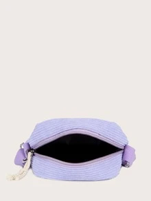 Mini Ribbed Corduroy Crossbody Bag - Purple - View 2