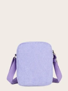 Mini Ribbed Corduroy Crossbody Bag - Purple - View 3