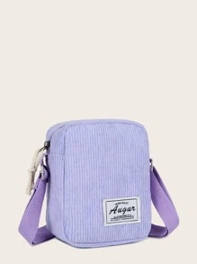 Mini Ribbed Corduroy Crossbody Bag - Purple - View 4