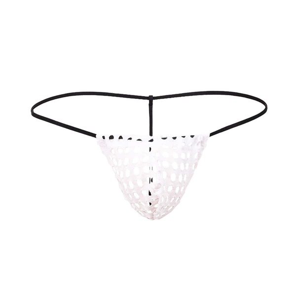 

Men Hollow Out Solid Brief, White