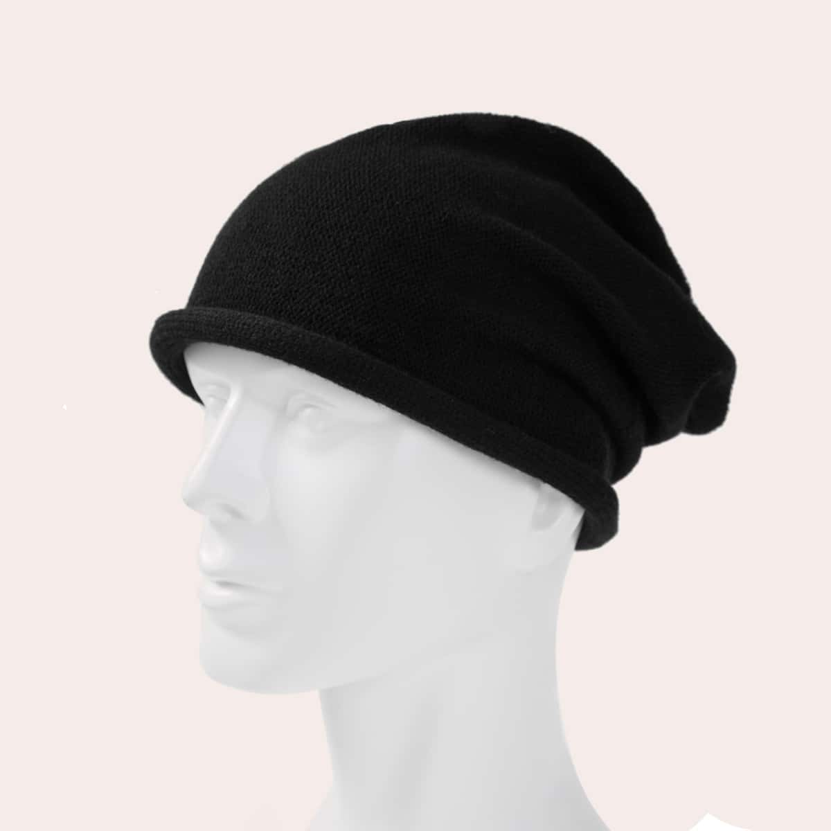 

Guys Solid Knit Beanie, Black