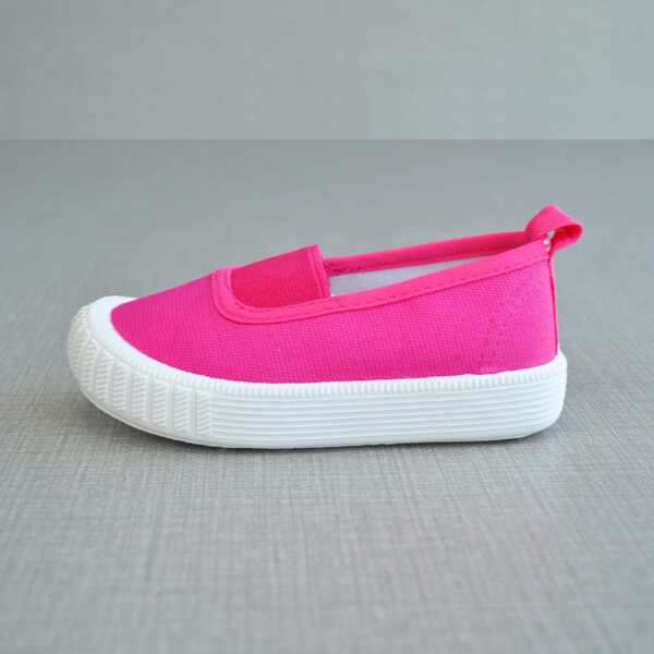 

Toddler Girls Neon Pink Slip On Canvas Shoes, Hot pink neon