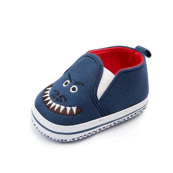 

Baby Boy Embroidered Detail Slip On Flats, Navy blue