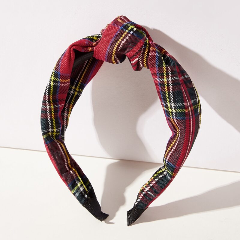 

Christmas Plaid Pattern Hair Hoop, Red