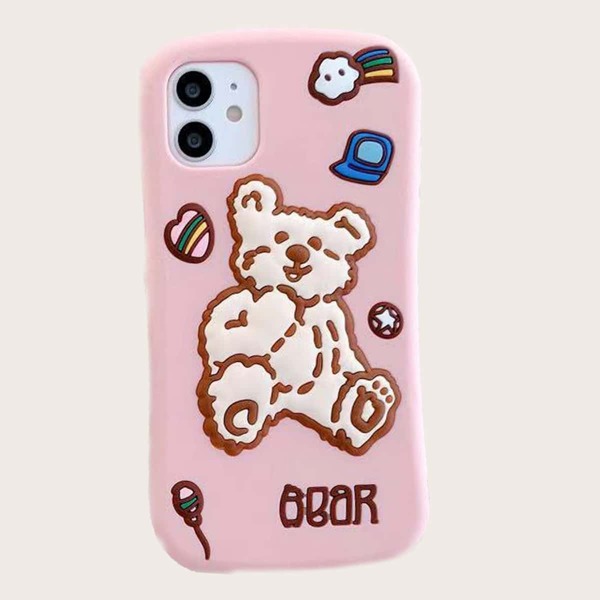 

Cartoon Graphic iPhone Case, Pink