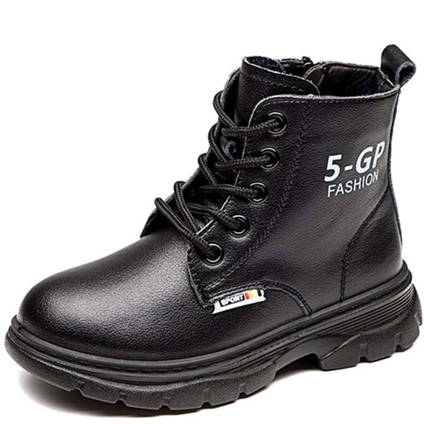 

Girls Side Zip Combat Boots, Black