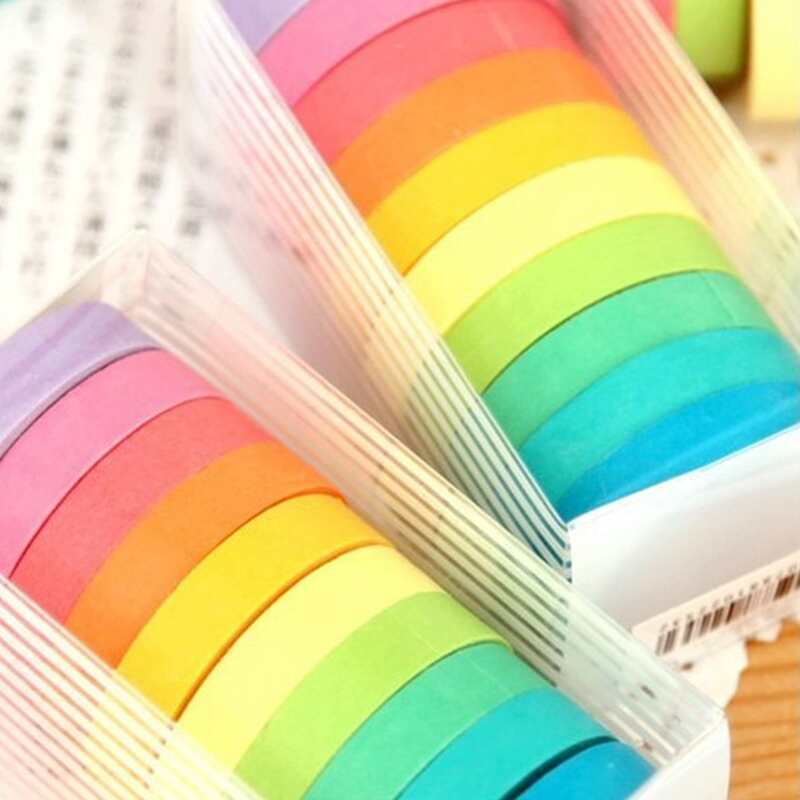 

10rolls Colorful Decorative Tape, Multicolor