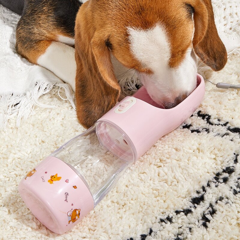 

1pc Cartoon Graphic Dog Water Bottle, Pink