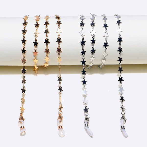

2pcs Star Decor Glasses Chain, Multicolor