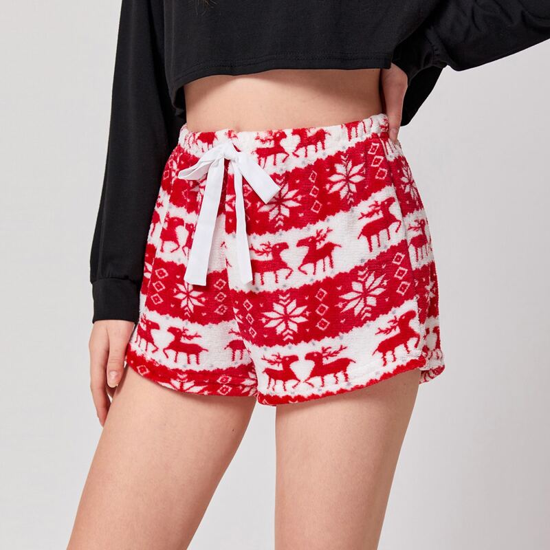 

Christmas Ugly Pattern Sleep Bottom, Red and white