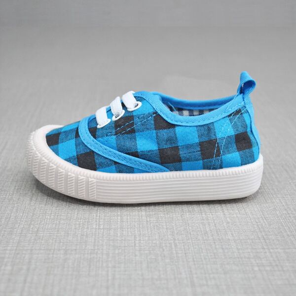 

Toddler Boys Lace-up Front Plaid Sneakers, Blue
