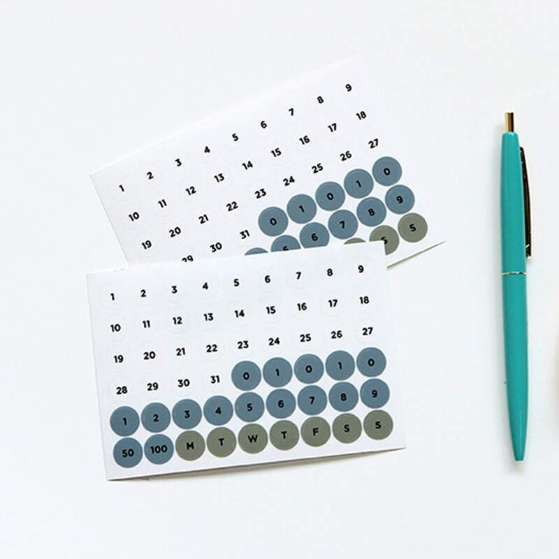

2sheets Random Number Round Sticker, Multicolor