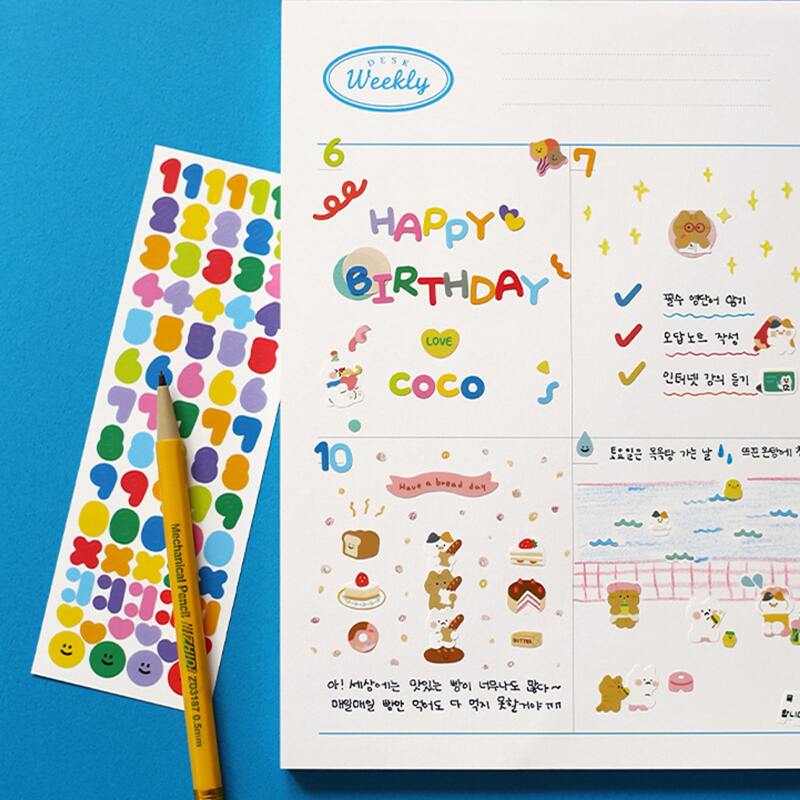 

1sheet Random Letter & Number Sticker, Multicolor
