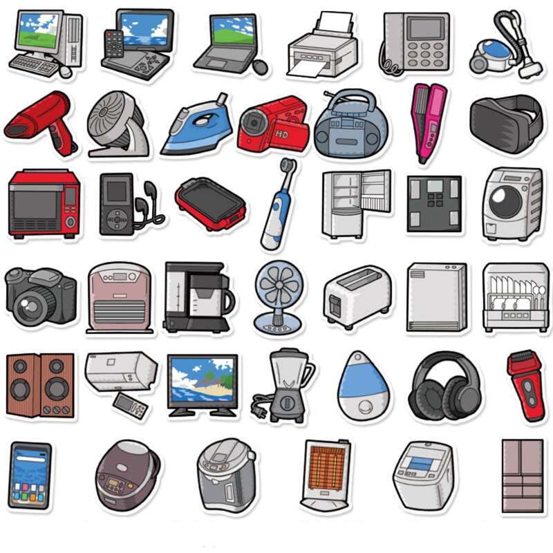 

40pcs Electrical Appliances Sticker, Multicolor