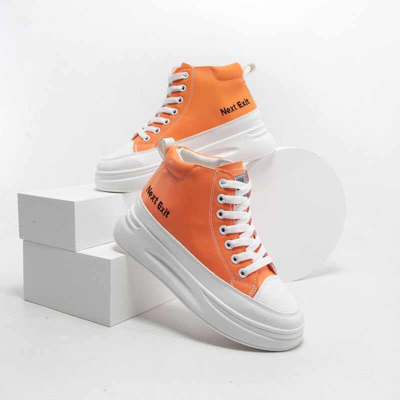 

Letter Graphic High Top Skate Shoes, Orange