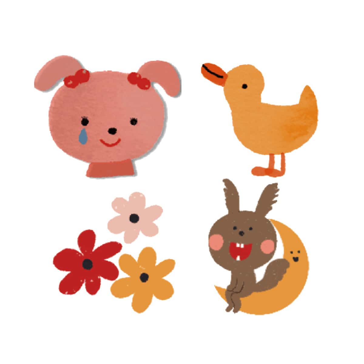 

40pcs Cartoon Animal Sticker, Multicolor